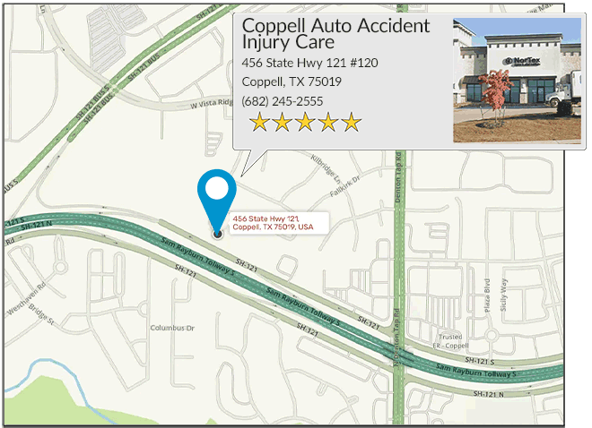 Coppell Auto Accident Injury Care's location on google map